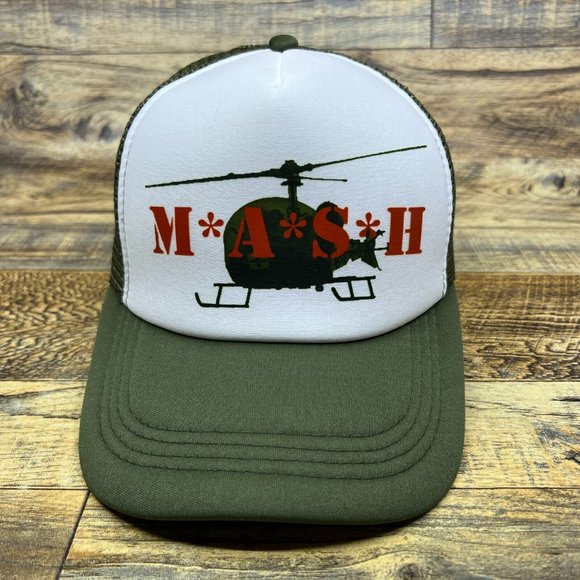 M*A*S*H Mens Trucker Hat Green Snapback 1972 Retro TV Show Baseball Cap - Picture 2 of 8